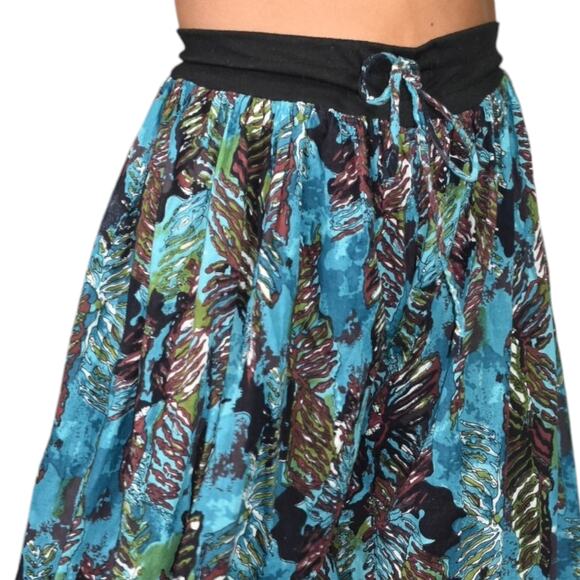 Homemade Genie Pants Blue Print Balloon Pirate Ankle Harem Bohemian Yoga Medium - Picture 4 of 14